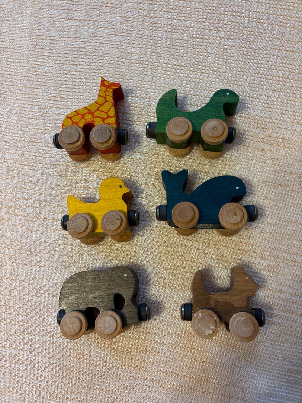 Handcrafted in Vermont Wooden Animal Pull Toy Set - Multicolor ($40)